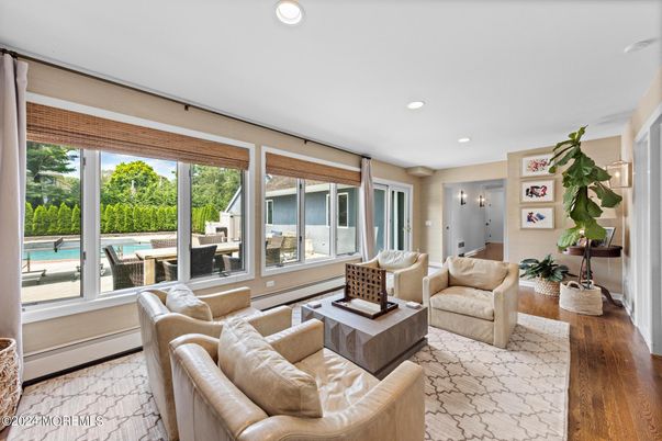 Interior, Living room, Recessed Lighting, Water, Wood Texture Flooring