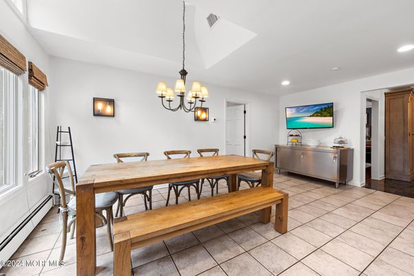 Chandelier, Dining room, Interior, Recessed Lighting