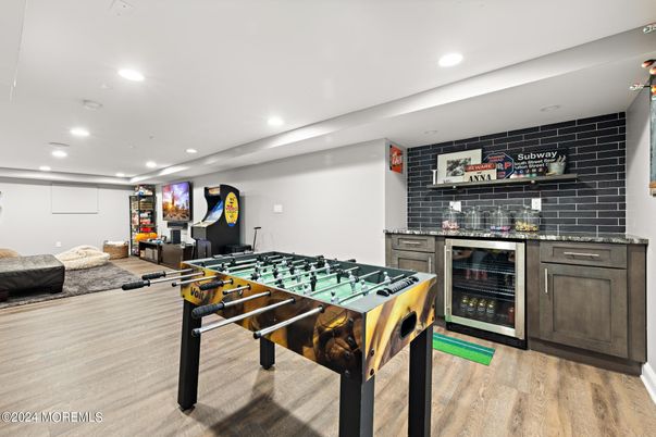 Game Room, Interior, Recessed Lighting, Wood Texture Flooring