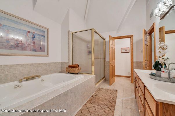 Bathroom, Dual Sink Vanities, Glass Shower, Interior