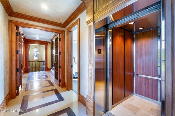 Elevator, Interior, Recessed Lighting, Wooden Walls