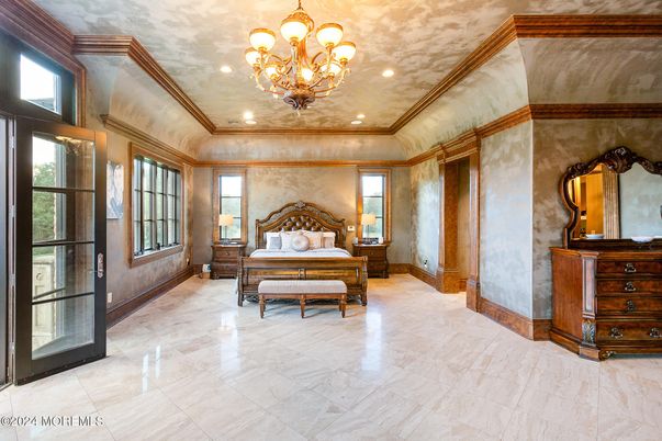Bedroom, Chandelier, Interior, Recessed Lighting