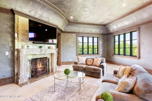 Fireplace, Interior, Living room, Recessed Lighting