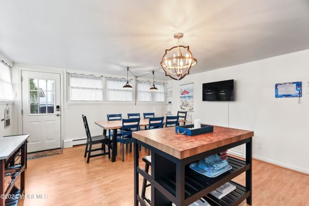 Chandelier, Dining room, Interior, Wood Texture Flooring