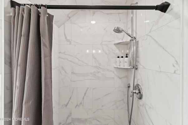 Bathroom, Glass Shower, Interior, Marble Walls