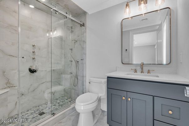 Bathroom, Glass Shower, Interior, Marble, Marble Walls