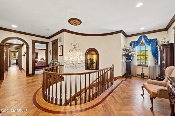Chandelier, Interior, Recessed Lighting, Wood Texture Flooring