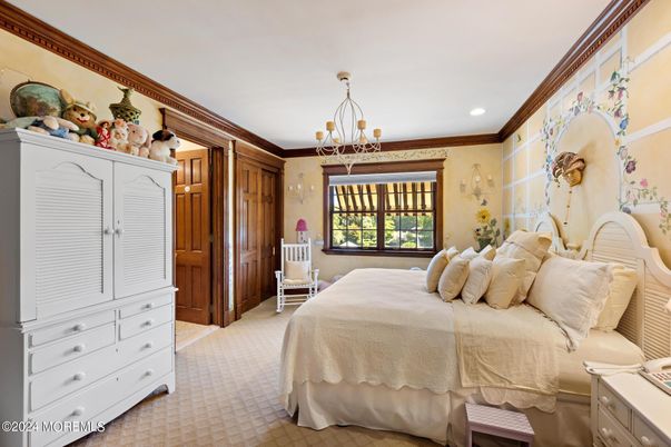 Bedroom, Chandelier, Interior, Recessed Lighting
