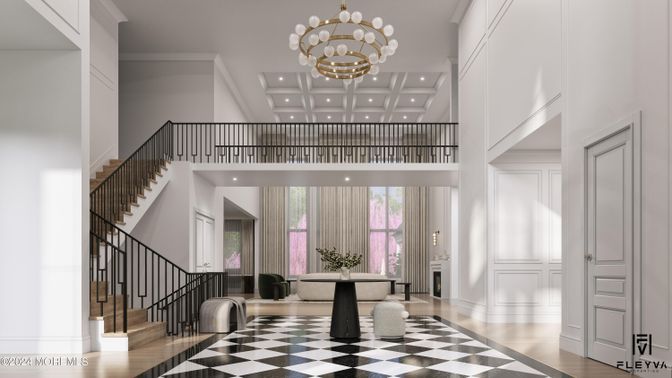 Chandelier, Interior, Recessed Lighting