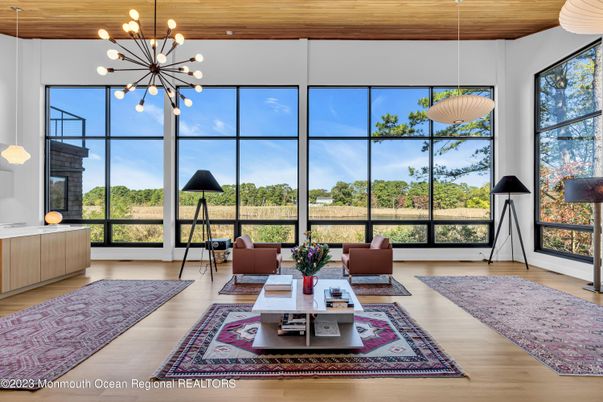 Interior, Living room, Pendant Lights, Sun Room, Wooden Ceilings, Wood Texture Flooring