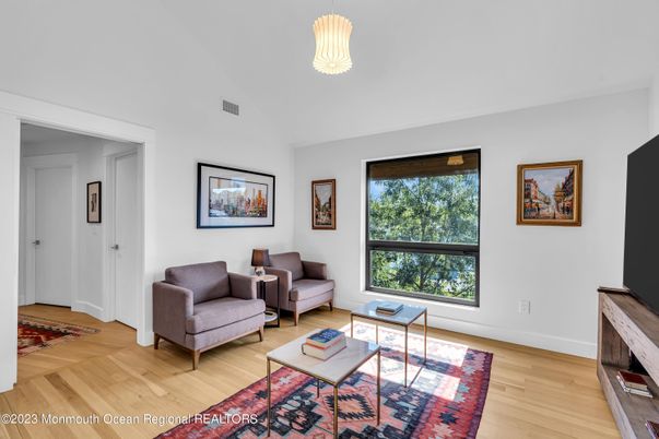Interior, Living room, Pendant Lights, Wood Texture Flooring