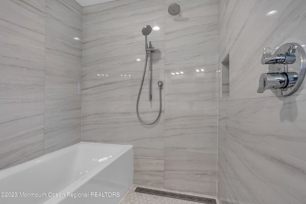 Bathroom, Glass Shower, Interior, Marble Walls