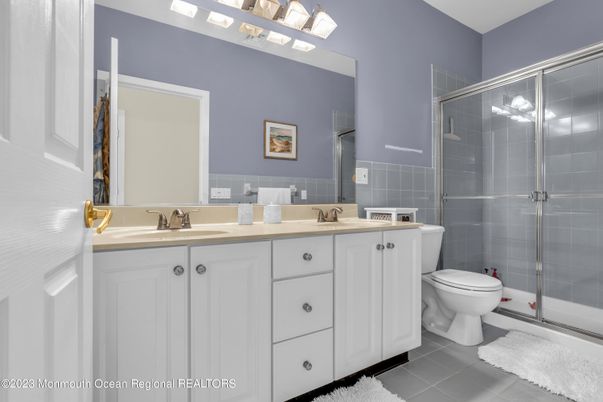 Bathroom, Dual Sink Vanities, Glass Shower, Interior