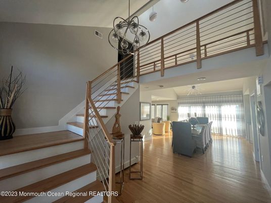 Interior, Living room, Pendant Lights, Wood Texture Flooring