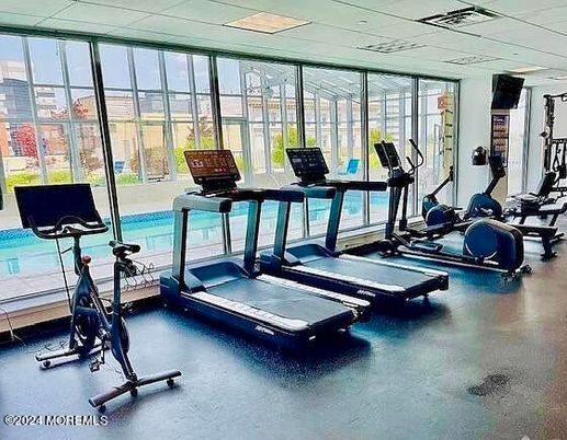 Fitness Equipment, Gym, Interior, Recessed Lighting