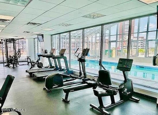 Fitness Equipment, Gym, Interior, Recessed Lighting