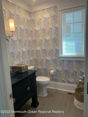 Bathroom, Interior, Recessed Lighting, Wood Texture Flooring