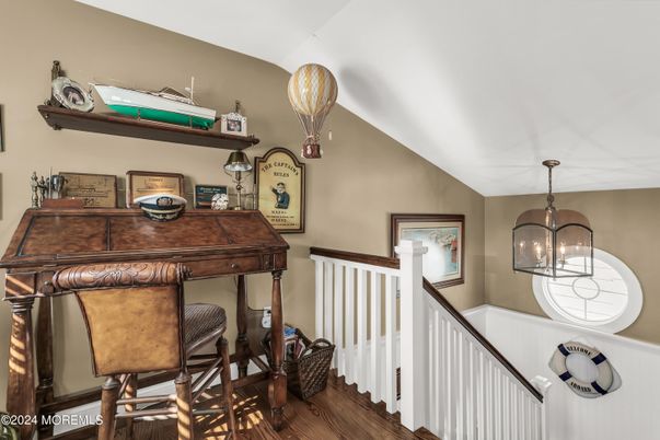 Home Office, Interior, Pendant Lights, Wood Texture Flooring