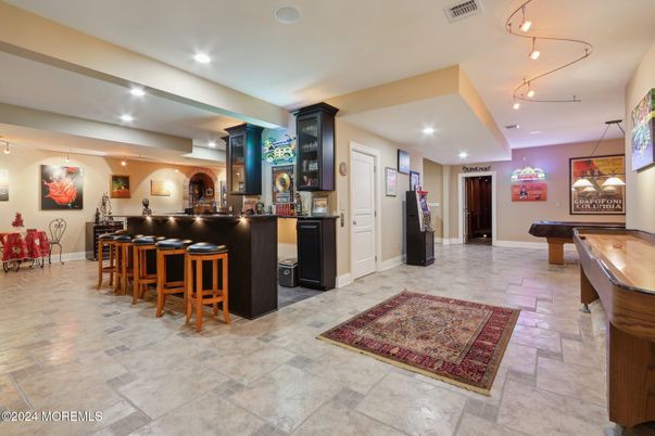 Billiard Table, Game Room, Interior, Pendant Lights, Recessed Lighting