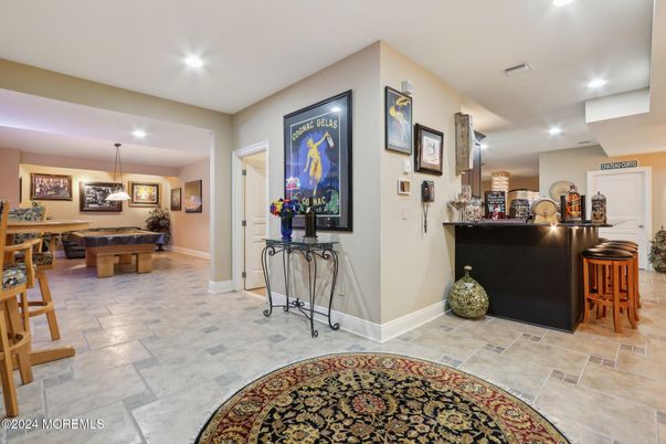 Billiard Table, Game Room, Interior, Pendant Lights, Recessed Lighting