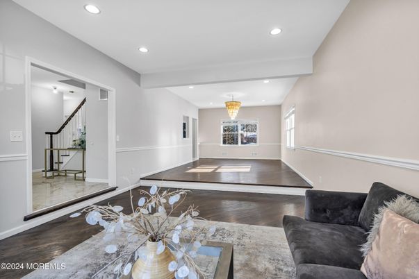 Chandelier, Interior, Recessed Lighting, Wood Texture Flooring