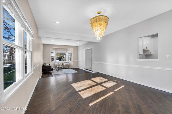 Chandelier, Interior, Living room, Recessed Lighting, Wood Texture Flooring