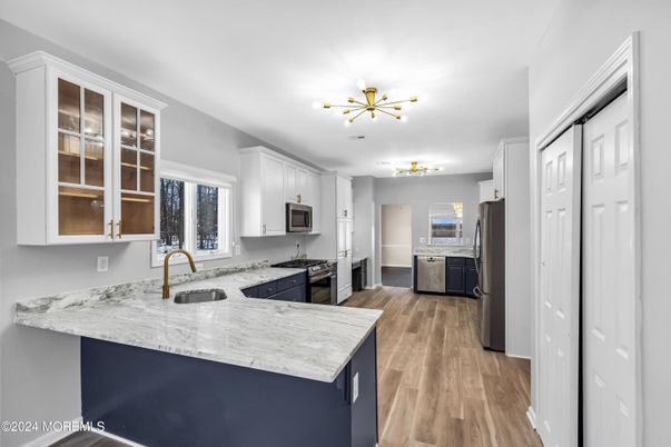 Interior, Kitchen, Stainless Steel Appliances, Wood Texture Flooring