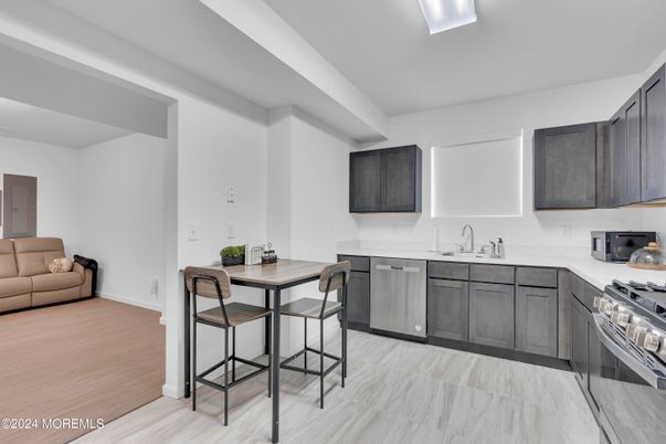 Interior, Kitchen, Stainless Steel Appliances, Wood Texture Flooring
