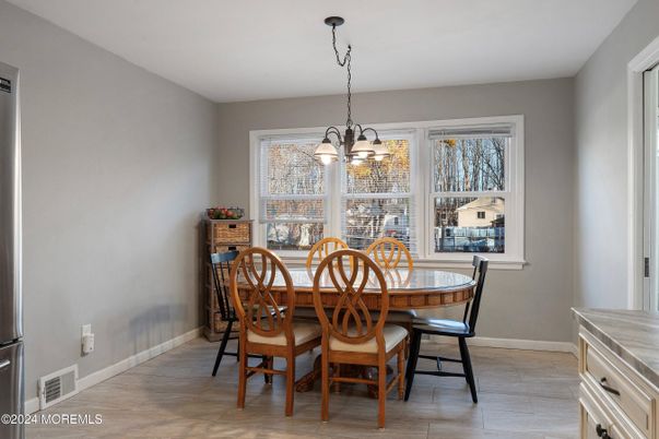 Chandelier, Dining room, Interior, Pendant Lights, Wood Texture Flooring