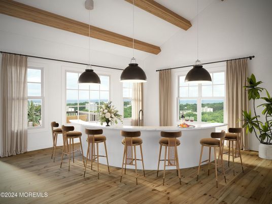 Interior, Pendant Lights, Water, Wooden Beams, Wood Texture Flooring