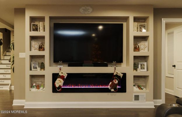 Fireplace, Interior, Wood Texture Flooring