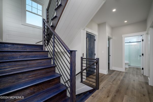 Bathroom, Interior, Recessed Lighting, Wood Texture Flooring