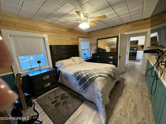 Bedroom, Interior, Wood Texture Flooring, Wooden Walls