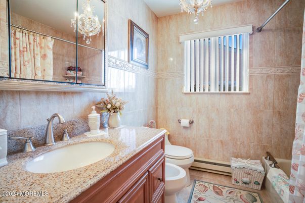 Bathroom, Chandelier, Interior