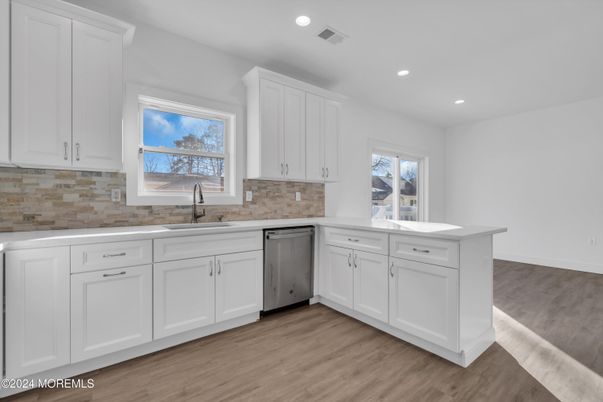 Interior, Kitchen, Recessed Lighting, Wood Texture Flooring