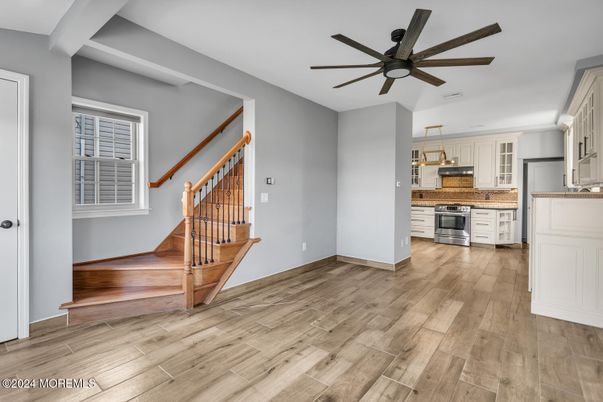 Interior, Kitchen, Pendant Lights, Wood Texture Flooring