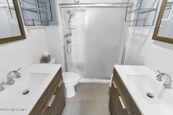 Bathroom, Dual Sink Vanities, Glass Shower, Interior