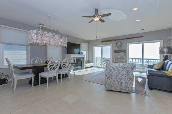 Chandelier, Dining room, Fireplace, Interior, Living room, Recessed Lighting