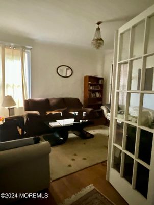 Chandelier, Interior, Living room, Wood Texture Flooring
