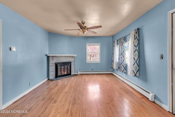 Empty room, Fireplace, Interior, Wood Texture Flooring