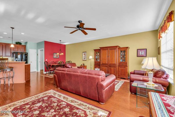 Dining room, Interior, Kitchen, Living room, Pendant Lights, Recessed Lighting, Wood Texture Flooring