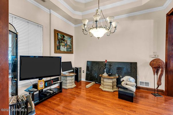 Chandelier, Interior, Wood Texture Flooring