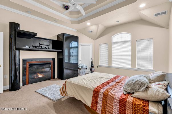 Bedroom, Fireplace, Interior, Recessed Lighting