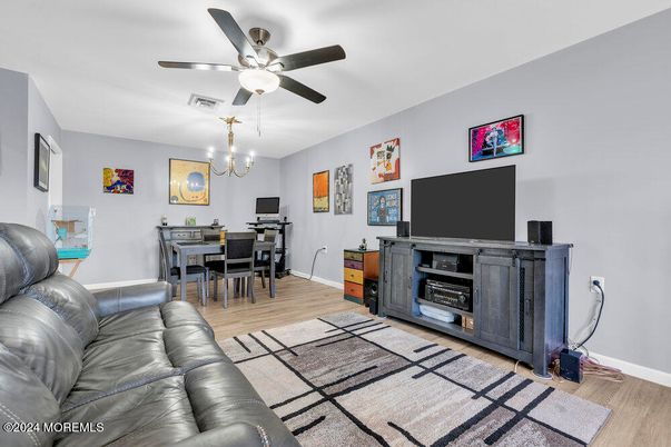 Chandelier, Home Office, Interior, Living room, Wood Texture Flooring