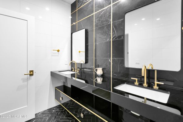 Bathroom, Dual Sink Vanities, Interior, Marble Walls