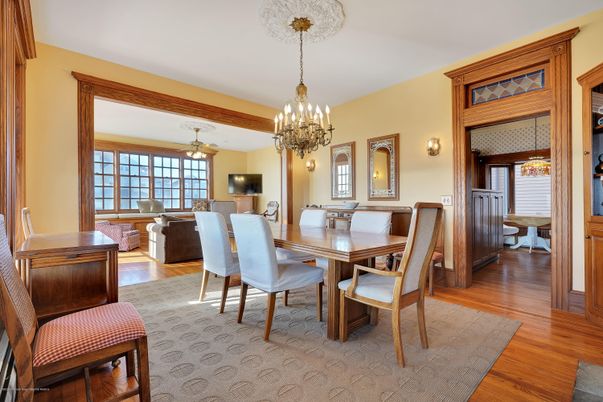 Chandelier, Dining room, Interior, Wood Texture Flooring