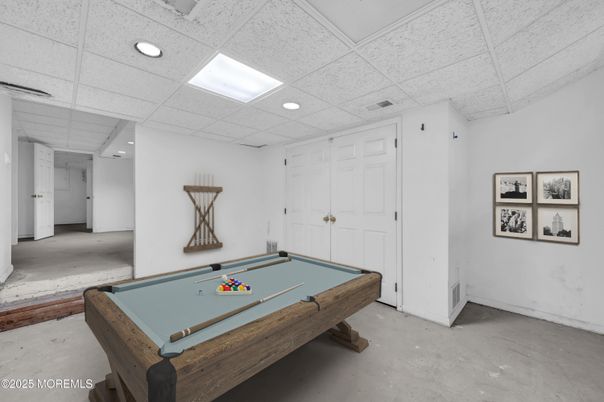 Billiard Table, Game Room, Interior, Recessed Lighting