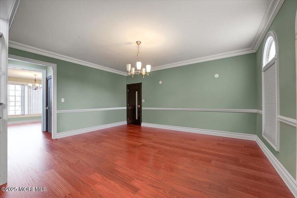 Chandelier, Empty room, Interior, Wood Texture Flooring
