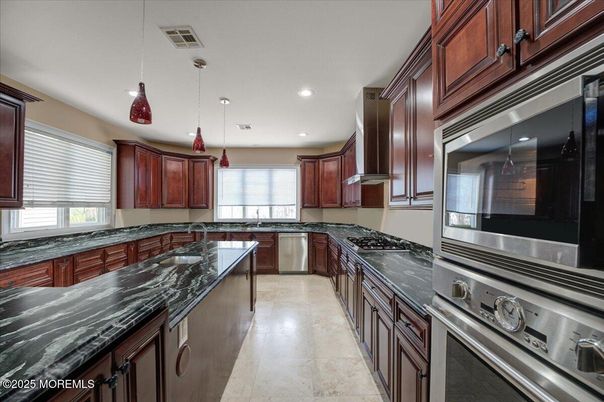 Interior, Kitchen, Pendant Lights, Recessed Lighting, Stainless Steel Appliances
