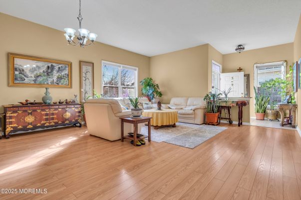 Chandelier, Interior, Living room, Wood Texture Flooring